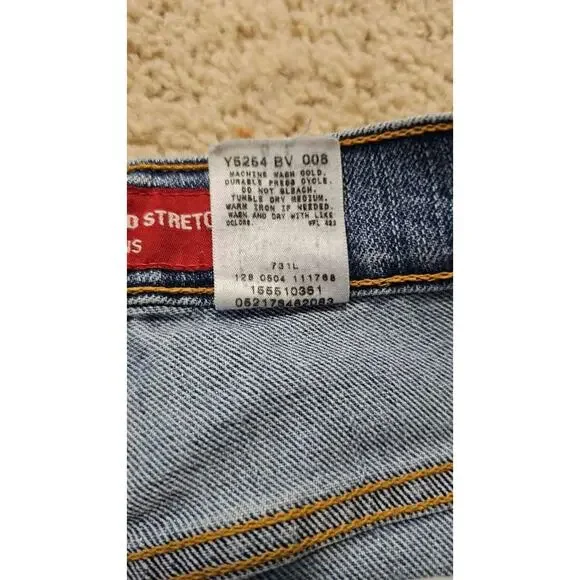 Levis 550 Jeans Classic Relaxed Stretch‎ Tapered Denim Blue Womenswear 8 Long
